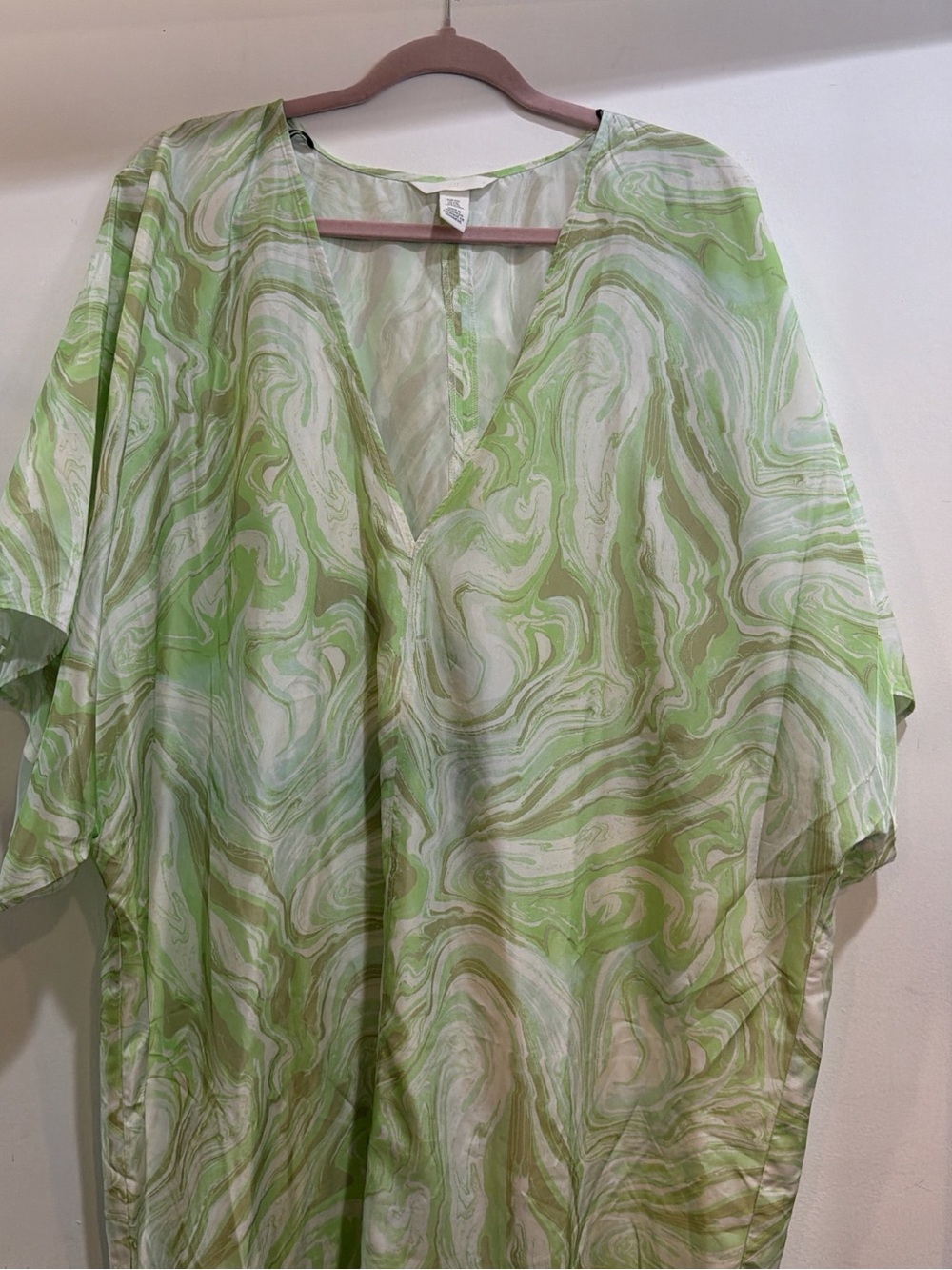 H&M Green and White Swirl Maxi Dress